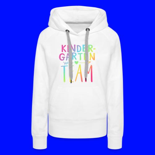 Kindergarten Team Neon Rainbow Teacher T-Shirts - Women's Premium Hoodie