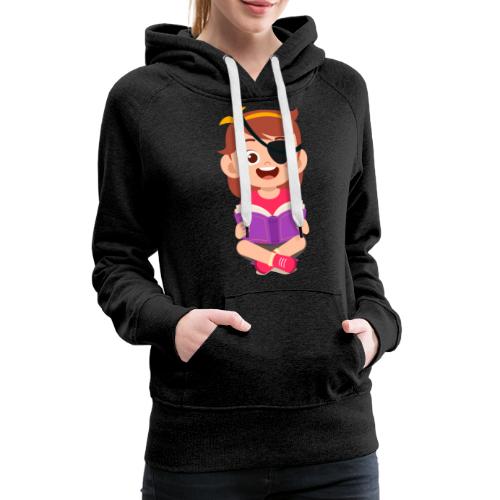 Little girl with eye patch - Women's Premium Hoodie
