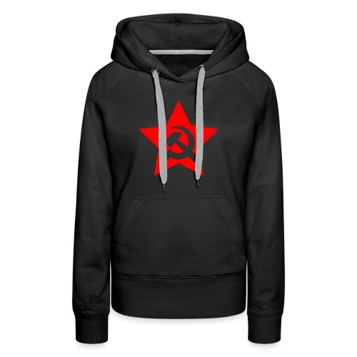 red and white star hammer and sickle - Women's Premium Hoodie