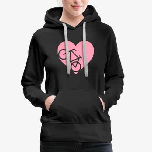 heart_bicycle_cutout - Women's Premium Hoodie