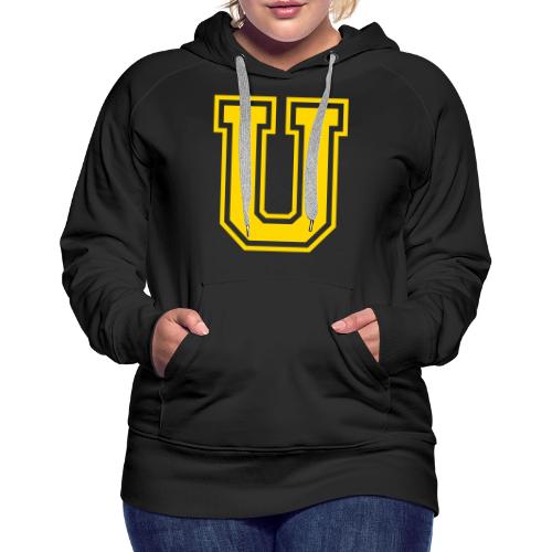 Letter U – Capital Athletic Alphabet Monogram - Women's Premium Hoodie