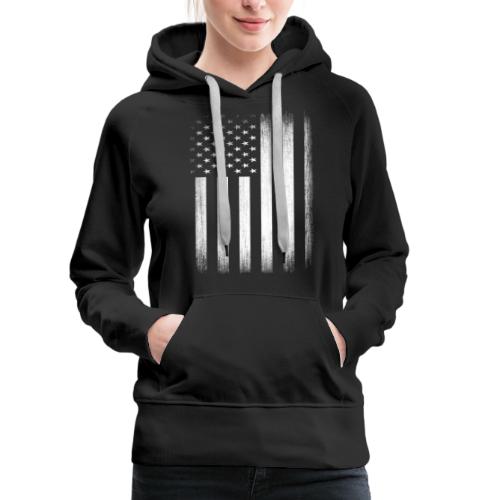 US Flag Distressed - Women's Premium Hoodie