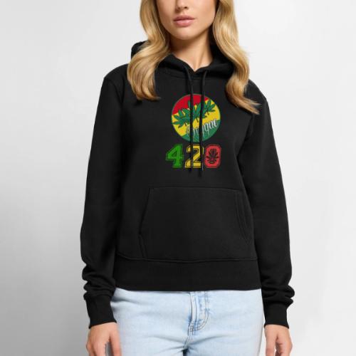 Lively 420 Reggae Ganja Weed Marijuana Design - Women's Premium Hoodie