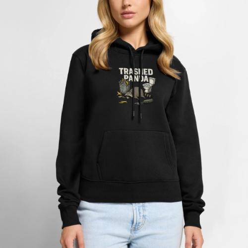 Trashed Panda – Funny Drunk Raccoon Cartoon - Women's Premium Hoodie