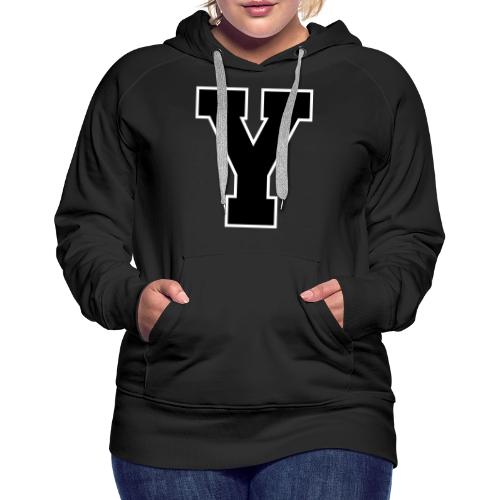 Varsity Letter Y Collegiate Alphabet Art - Women's Premium Hoodie
