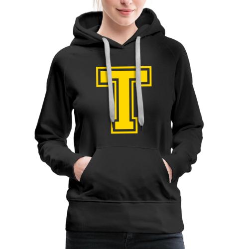 Letter T – Capital Athletic Alphabet Monogram - Women's Premium Hoodie