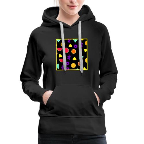 Tropical Fruit Neon Paradise Pattern - Women's Premium Hoodie