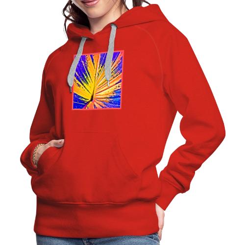 Vibrant Neon Leaf Pattern - Women's Premium Hoodie
