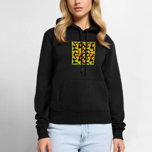 Neon Leaf Art Elegance - Women's Premium Hoodie