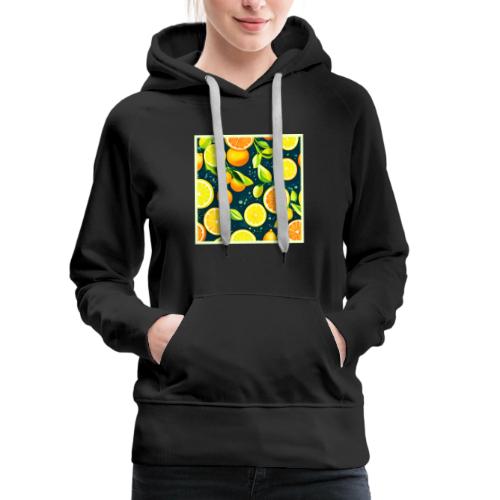 Citrus Kaleidoscope: A Vibrant Medley - Women's Premium Hoodie