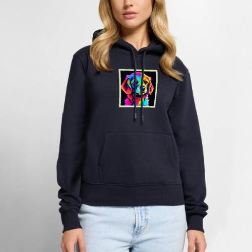 Rainbow Dog Portrait Art - Women's Premium Hoodie