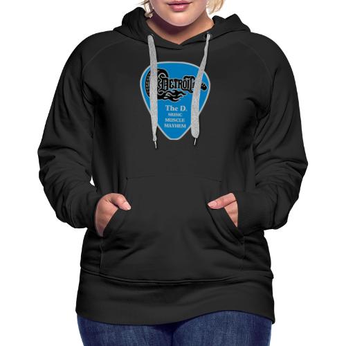 THE D® WHHEL GUITAR BLACK BLUE AND SILVER - Women's Premium Hoodie