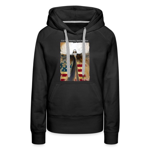 God bless America Angel_Strong color_white type - Women's Premium Hoodie