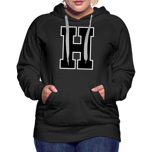 Varsity Letter H Athletic Font Design - Women's Premium Hoodie
