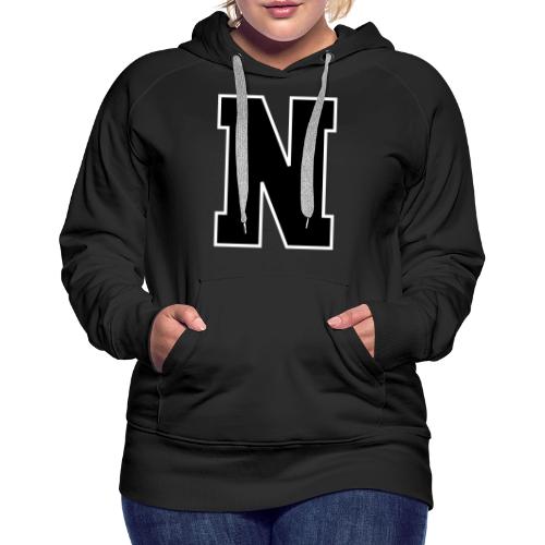 Varsity Letter N Athletic Font Graphic - Women's Premium Hoodie