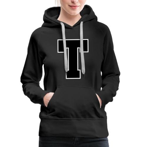 Varsity Letter T Athletic Font Design - Women's Premium Hoodie