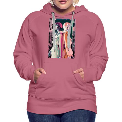 Trench Coats - Vibrant Colorful Fashion Portrait - Women's Premium Hoodie