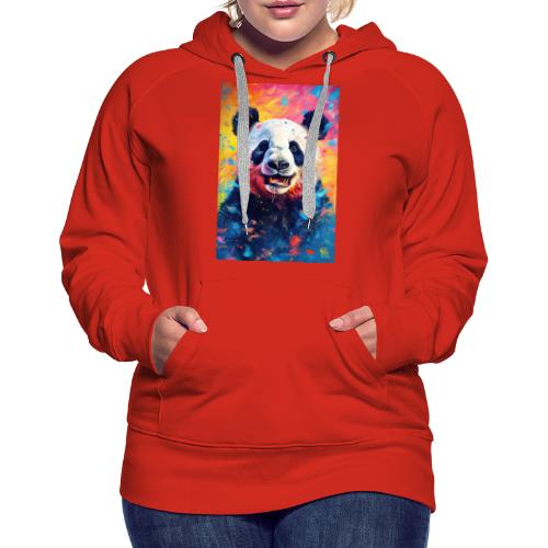 Paint Splatter Panda Bear - Women's Premium Hoodie