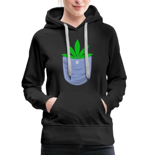 Jesting 420 Pocket Of Herb Weed Marijuana Design - Women's Premium Hoodie