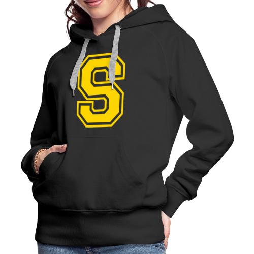 Letter S – Capital Athletic Alphabet Monogram - Women's Premium Hoodie