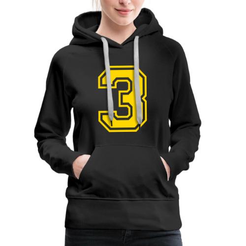 Number 3 in a classic athletic collegiate font - Women's Premium Hoodie