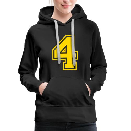 Number 4 in a classic athletic collegiate font - Women's Premium Hoodie