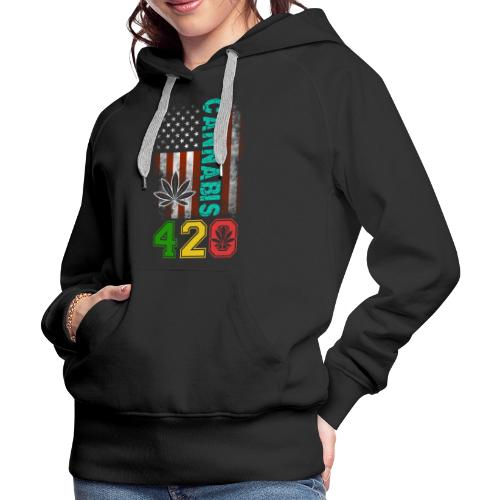 Amusing 420 American Herb Weed Marijuana Design - Women's Premium Hoodie