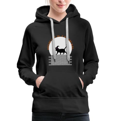 Witch's Cat In A Witch's Hat - Women's Premium Hoodie