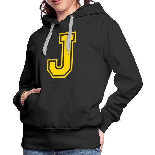 Letter J – Capital Athletic Alphabet Monogram - Women's Premium Hoodie