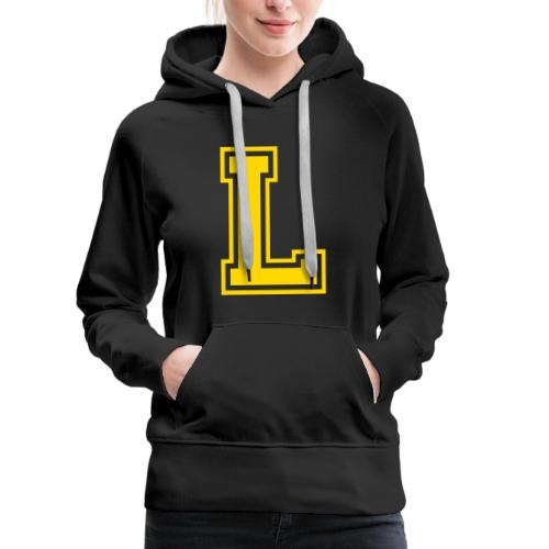 Letter L – Capital Athletic Alphabet Monogram - Women's Premium Hoodie