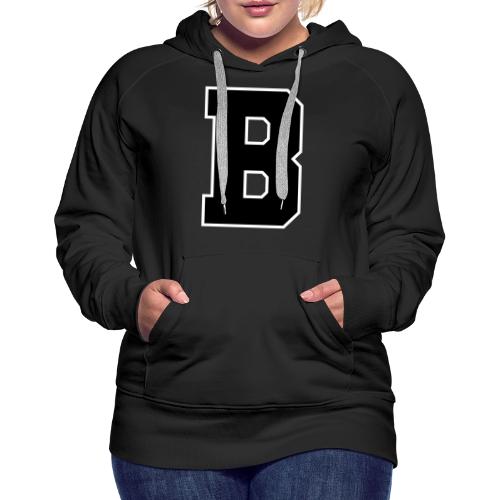Varsity Letter B Athletic Alphabet Graphic - Women's Premium Hoodie