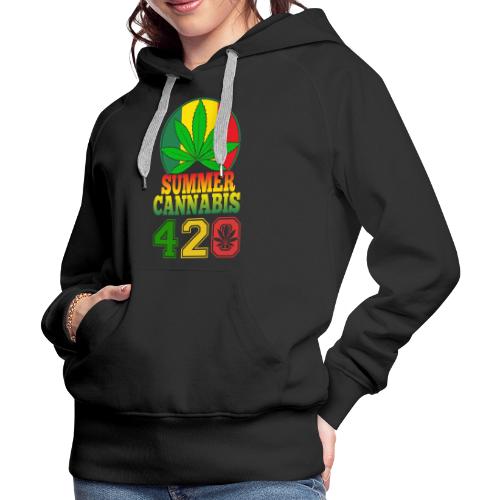 Enjoyable 420 Summer Smoker Weed Marijuana Design - Women's Premium Hoodie