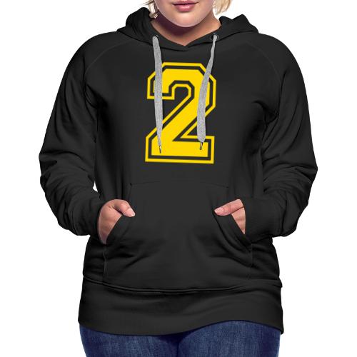 Number 2 in a classic athletic collegiate font - Women's Premium Hoodie