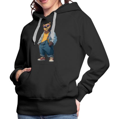 Fashion Streetwear Bear Cartoon Art - Women's Premium Hoodie