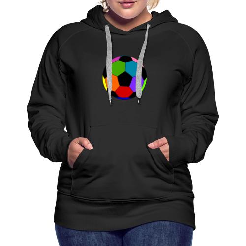 Multi-colored soccer ball - Women's Premium Hoodie