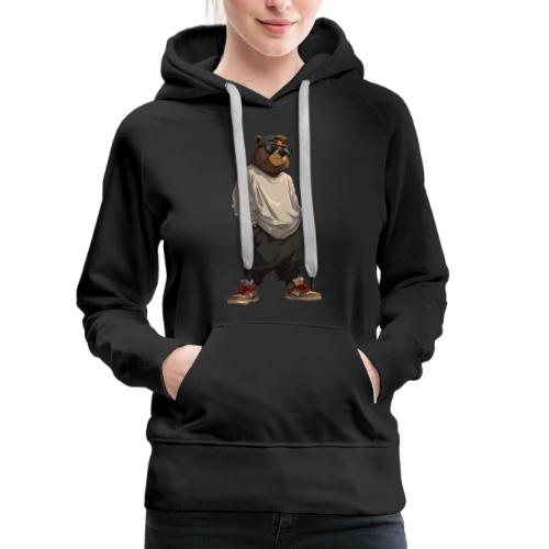 Urban Streetwear Bear Cool Apparel Design - Women's Premium Hoodie
