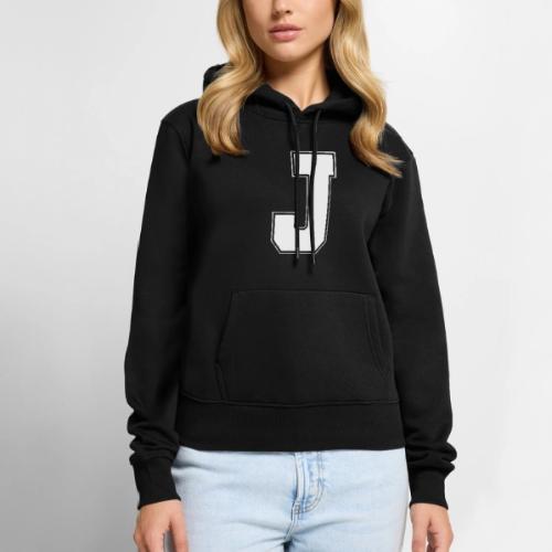 White Letter J – Varsity Alphabet Monogram - Women's Premium Hoodie
