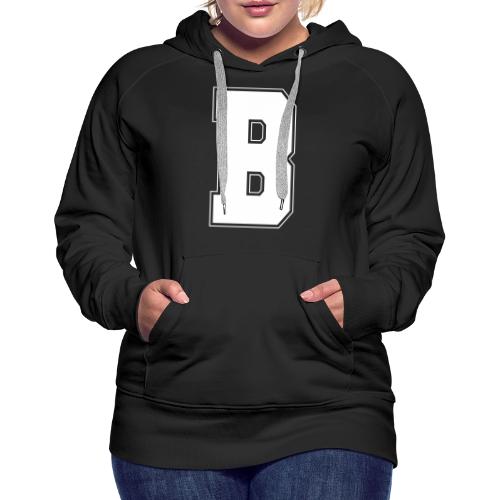 White Letter B – Varsity Alphabet Monogram - Women's Premium Hoodie