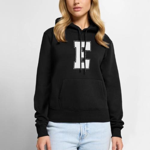 White Letter E – Varsity Alphabet Monogram - Women's Premium Hoodie