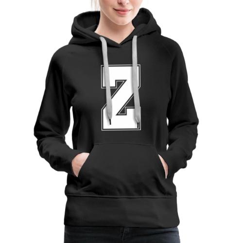 White Letter Z – Varsity Alphabet Monogram - Women's Premium Hoodie