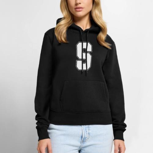 White Letter S – Varsity Alphabet Monogram - Women's Premium Hoodie