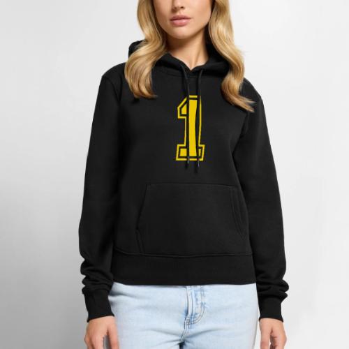 Number 1 in a classic athletic collegiate font - Women's Premium Hoodie