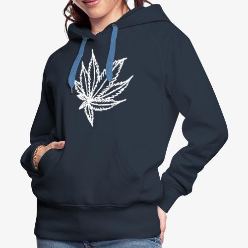 white leaf w/myceliaX.com logo - Women's Premium Hoodie