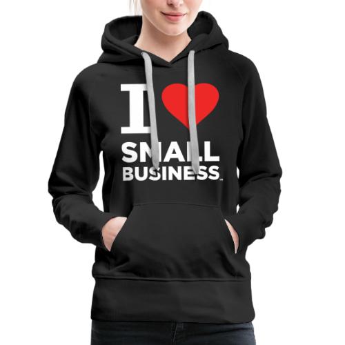 I Heart Small Business Logo (Red & White) - Women's Premium Hoodie
