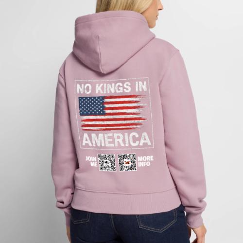 No Kings In America (white, back) - Women's Premium Hoodie