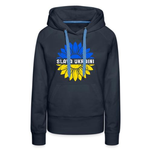Slava Ukraini Vintage Sunflower Flag T-Shirt - Women's Premium Hoodie
