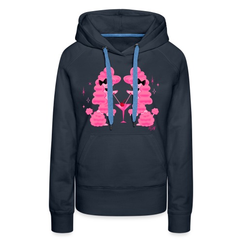 Two Pink Poodles and Martini - Women's Premium Hoodie