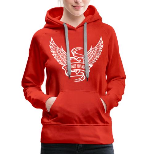 Love Gives You Wings, Heart With Wings - Women's Premium Hoodie