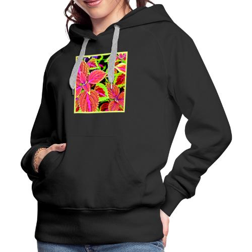 Vibrant RadiantLeaf Dreams Pattern - Women's Premium Hoodie