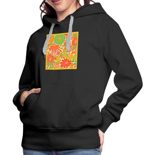 Vibrant Blossom Elegance Pattern - Women's Premium Hoodie